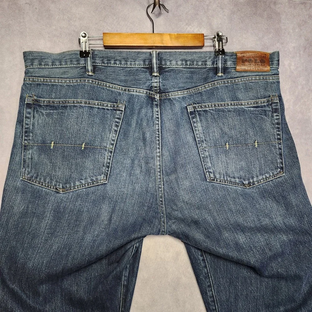 Polo Ralph Lauren Classic 867 Mens Blue Medium Wash Straight Leg Jeans 42x36